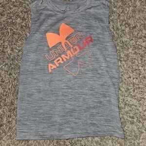 Under Armour Kids Gray Tank Top with Orange Logo